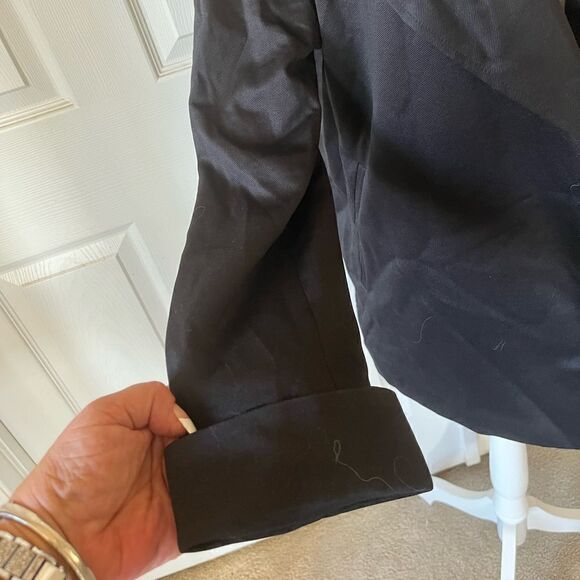 Adrianna Papell Black Trench Jacket with Back Yoke - Picture 4 of 12